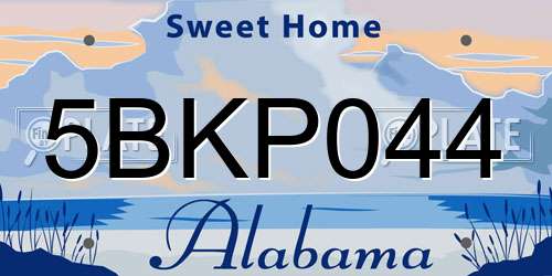 5BKP044 Alabama License Plate