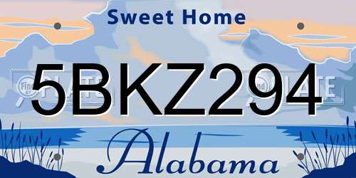 5BKZ294 Alabama License Plate