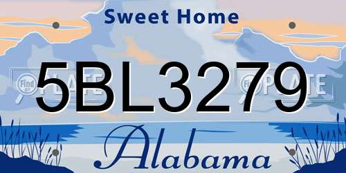 5BL3279 Alabama License Plate