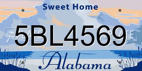 5BL4569 Alabama License Plate