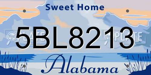 5BL8213 Alabama License Plate