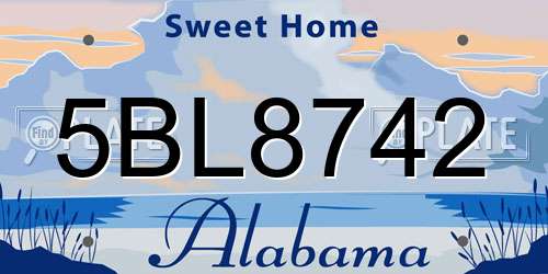 5BL8742 Alabama License Plate