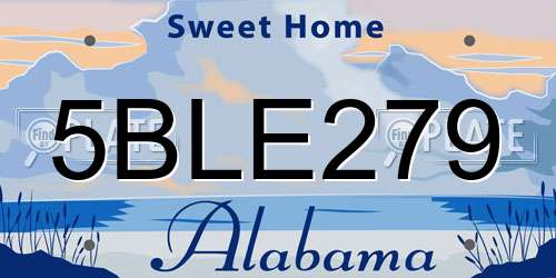 5BLE279 Alabama License Plate