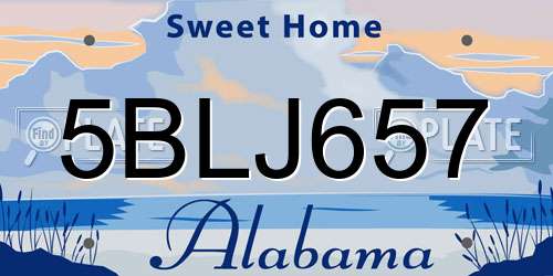 5BLJ657 Alabama License Plate