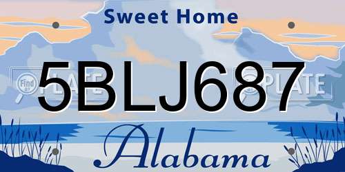 5BLJ687 Alabama License Plate