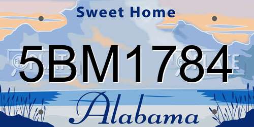 5BM1784 Alabama License Plate
