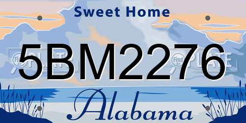 5BM2276 Alabama License Plate