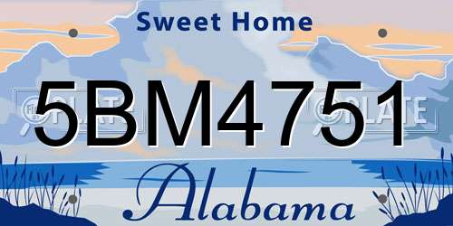 5BM4751 Alabama License Plate