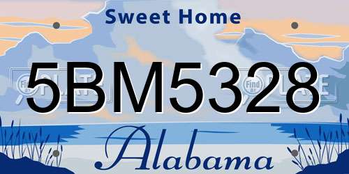 5BM5328 Alabama License Plate
