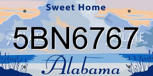 5BN6767 Alabama License Plate