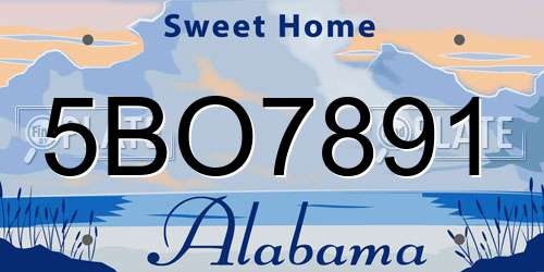 5BO7891 Alabama License Plate