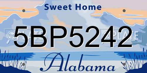 5BP5242 Alabama License Plate