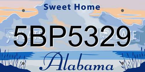 5BP5329 Alabama License Plate