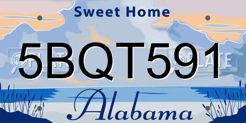 5BQT591 Alabama License Plate