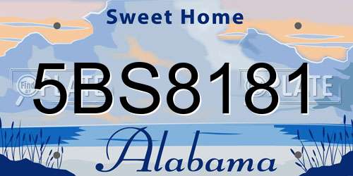 5BS8181 Alabama License Plate