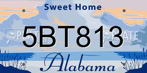 5BT813 Alabama License Plate