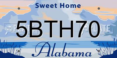5BTH70 Alabama License Plate