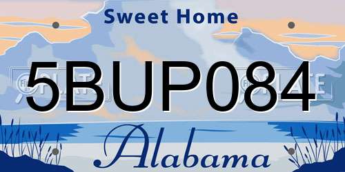 5BUP084 Alabama License Plate