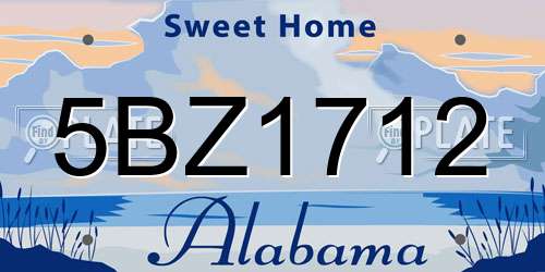 5BZ1712 Alabama License Plate