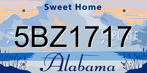 5BZ1717 Alabama License Plate