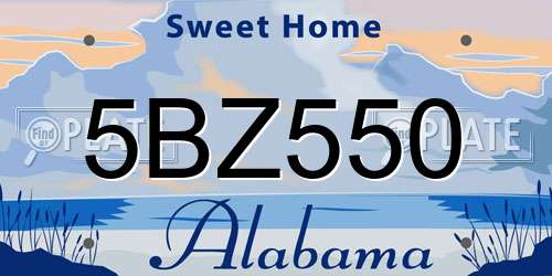 5BZ550 Alabama License Plate
