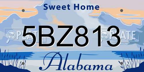 5BZ813 Alabama License Plate