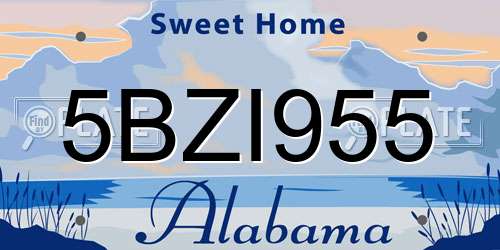 5BZI955 Alabama License Plate