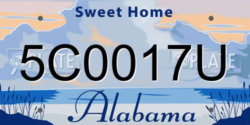 5C0017U Alabama License Plate