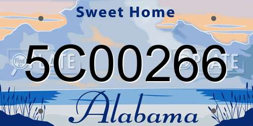 5C00266 Alabama License Plate