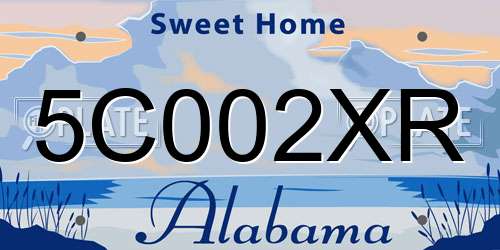 5C002XR Alabama License Plate