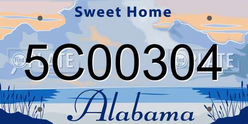 5C00304 Alabama License Plate