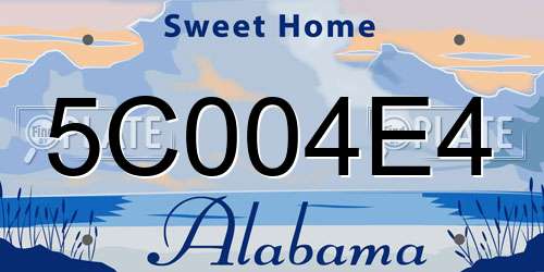 5C004E4 Alabama License Plate