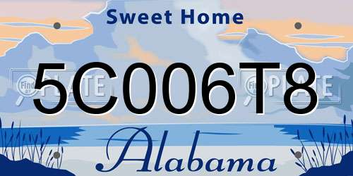 5C006T8 Alabama License Plate