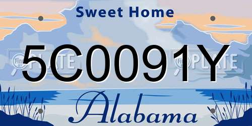 5C0091Y Alabama License Plate