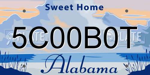 5C00B0T Alabama License Plate