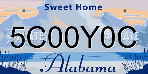 5C00Y0C Alabama License Plate