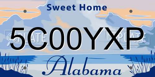 5C00YXP Alabama License Plate