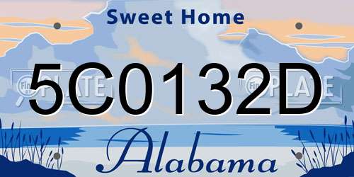 5C0132D Alabama License Plate
