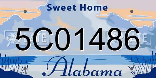 5C01486 Alabama License Plate