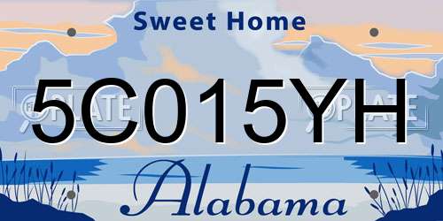 5C015YH Alabama License Plate