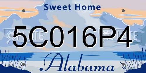 5C016P4 Alabama License Plate