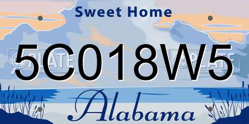 5C018W5 Alabama License Plate