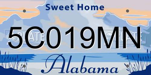 5C019MN Alabama License Plate