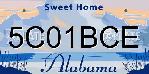 5C01BCE Alabama License Plate
