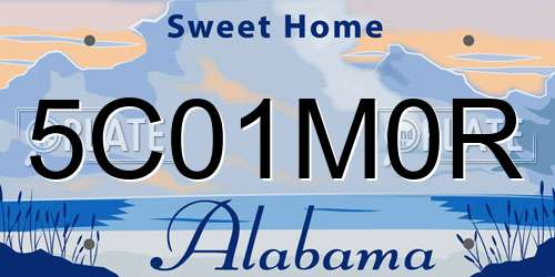 5C01M0R Alabama License Plate