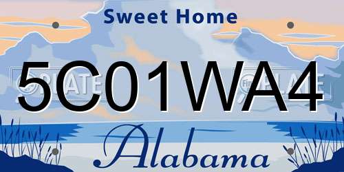 5C01WA4 Alabama License Plate