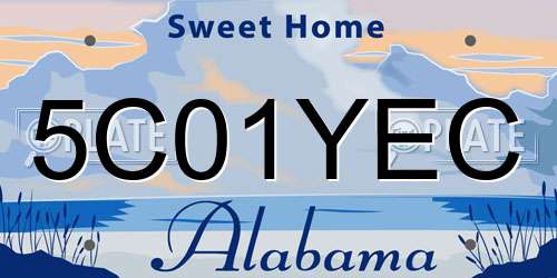 5C01YEC Alabama License Plate