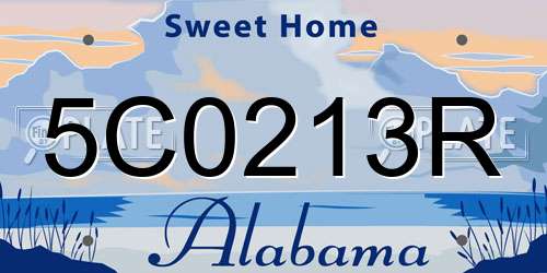 5C0213R Alabama License Plate