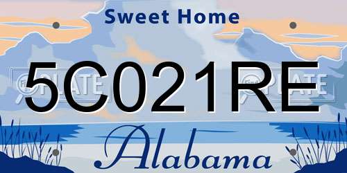 5C021RE Alabama License Plate