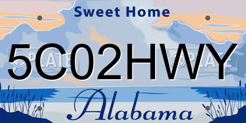 5C02HWY Alabama License Plate